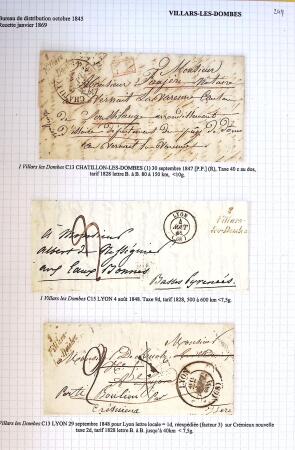 Histoire postale de l'Ain d'environ 650 lettres en