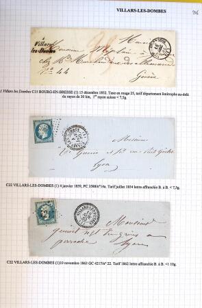 Histoire postale de l'Ain d'environ 650 lettres en
