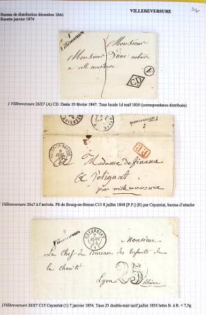 Histoire postale de l'Ain d'environ 650 lettres en