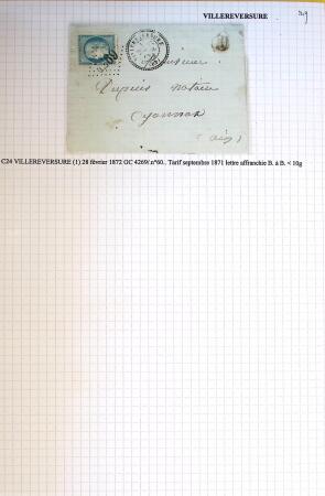 Histoire postale de l'Ain d'environ 650 lettres en