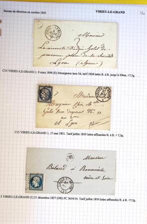 Histoire postale de l'Ain d'environ 650 lettres en