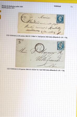 Histoire postale de l'Ain d'environ 650 lettres en