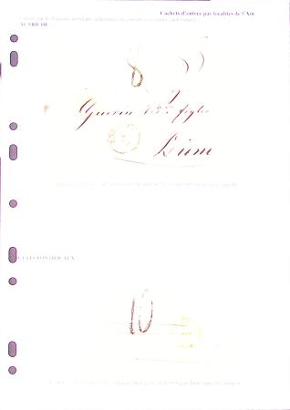 16 lettres avec marques d'entrée de l'Ain