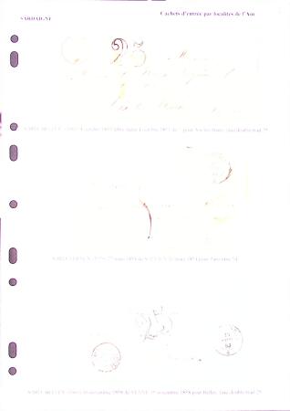 16 lettres avec marques d'entrée de l'Ain