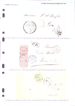 16 lettres avec marques d'entrée de l'Ain