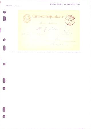 16 lettres avec marques d'entrée de l'Ain