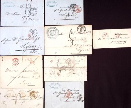 16 lettres avec marques d'entrée de l'Ain