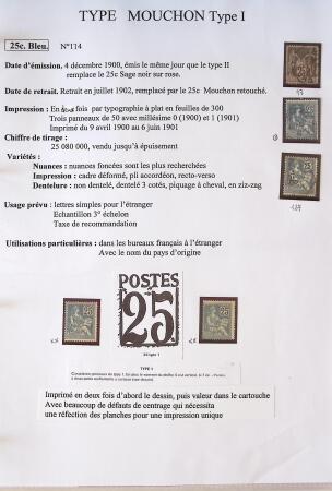 1900-1903 Collection sur le type MOUCHON montée sur