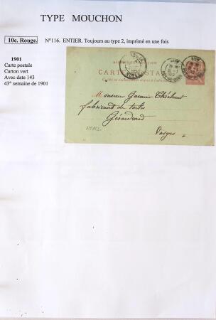 1900-1903 Collection sur le type MOUCHON montée sur