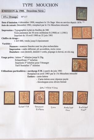 1900-1903 Collection sur le type MOUCHON montée sur