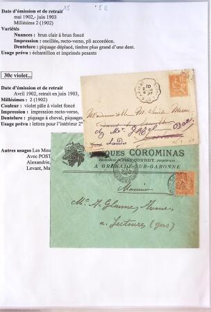 1900-1903 Collection sur le type MOUCHON montée sur