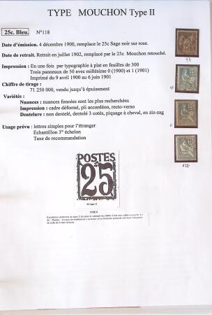 1900-1903 Collection sur le type MOUCHON montée sur