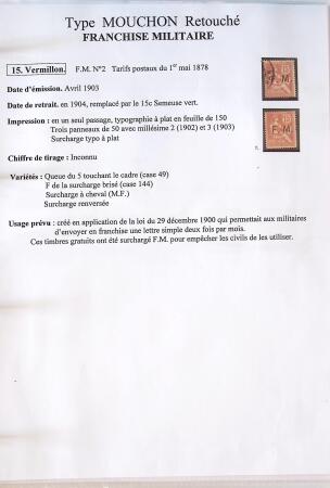 1900-1903 Collection sur le type MOUCHON montée sur