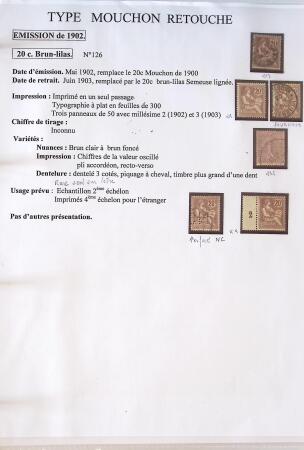 1900-1903 Collection sur le type MOUCHON montée sur