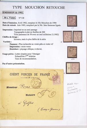 1900-1903 Collection sur le type MOUCHON montée sur