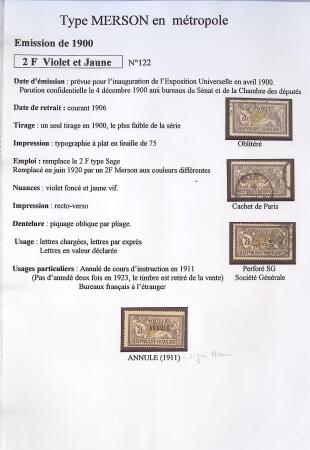 1900-1925 Collection sur le type MERSON montée sur