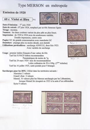 1900-1925 Collection sur le type MERSON montée sur