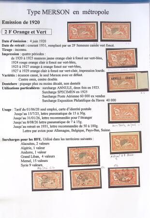 1900-1925 Collection sur le type MERSON montée sur