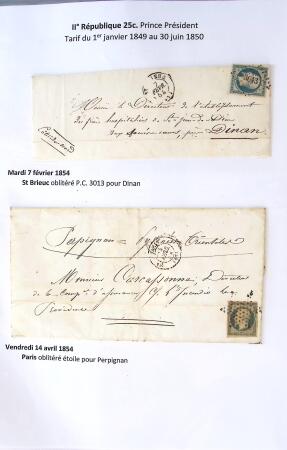 1849-1873 Collection de lettres classiques en 3 classeurs,