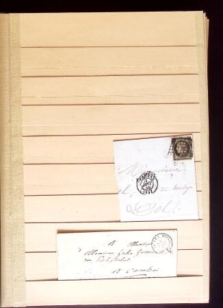 1849-1880 3 gros classeurs de lettres rangées par