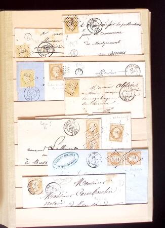 1849-1880 3 gros classeurs de lettres rangées par