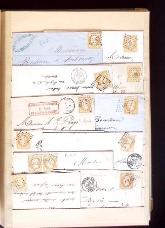 1849-1880 3 gros classeurs de lettres rangées par
