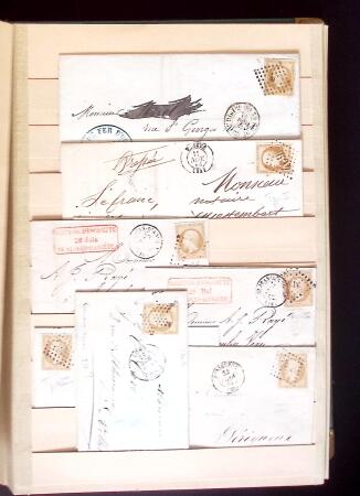 1849-1880 3 gros classeurs de lettres rangées par