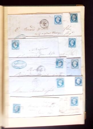 1849-1880 3 gros classeurs de lettres rangées par