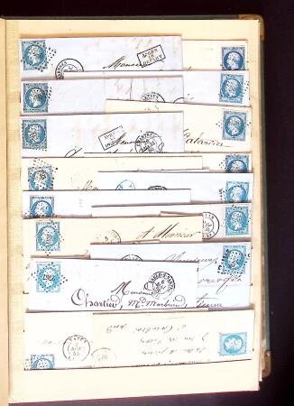 1849-1880 3 gros classeurs de lettres rangées par