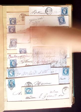 1849-1880 3 gros classeurs de lettres rangées par