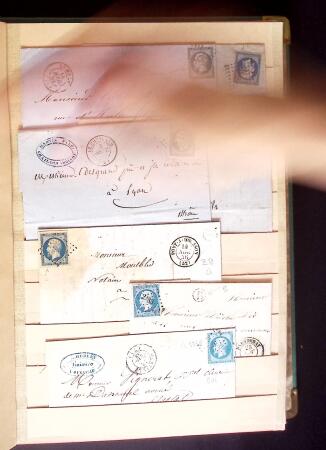 1849-1880 3 gros classeurs de lettres rangées par