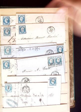 1849-1880 3 gros classeurs de lettres rangées par