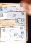 1849-1880 3 gros classeurs de lettres rangées par