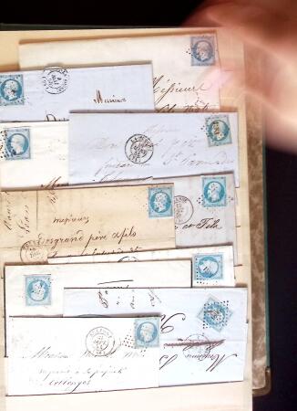 1849-1880 3 gros classeurs de lettres rangées par