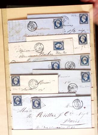 1849-1880 3 gros classeurs de lettres rangées par