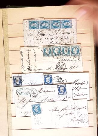 1849-1880 3 gros classeurs de lettres rangées par