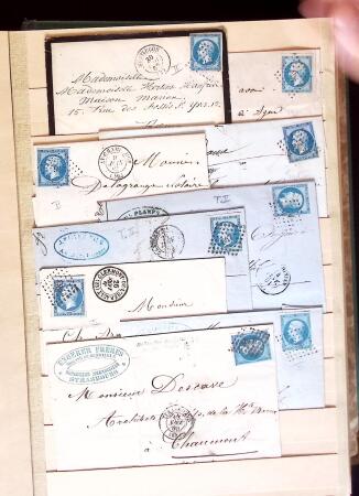 1849-1880 3 gros classeurs de lettres rangées par