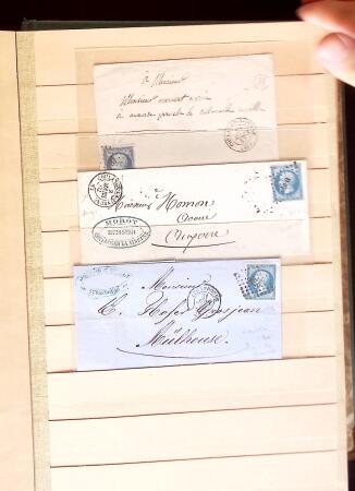 1849-1880 3 gros classeurs de lettres rangées par