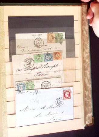 1849-1880 3 gros classeurs de lettres rangées par