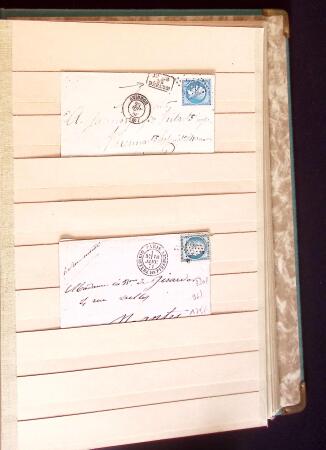 1849-1880 3 gros classeurs de lettres rangées par