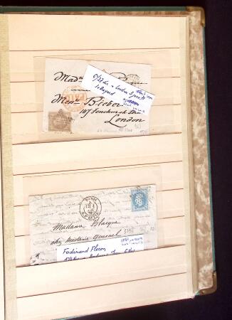 1849-1880 3 gros classeurs de lettres rangées par