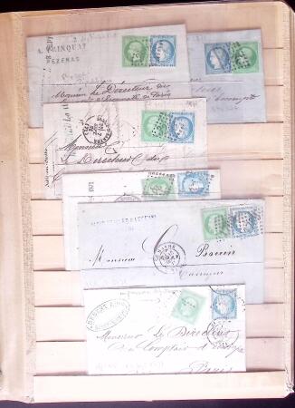 1849-1880 3 gros classeurs de lettres rangées par
