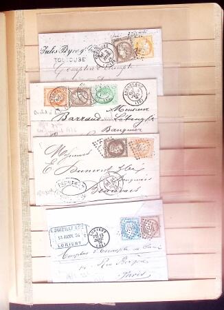 1849-1880 3 gros classeurs de lettres rangées par