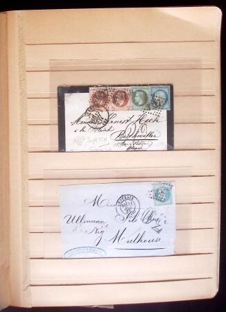 1849-1880 3 gros classeurs de lettres rangées par
