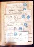 1849-1880 3 gros classeurs de lettres rangées par