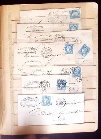 1849-1880 3 gros classeurs de lettres rangées par