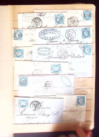 1849-1880 3 gros classeurs de lettres rangées par