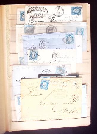 1849-1880 3 gros classeurs de lettres rangées par