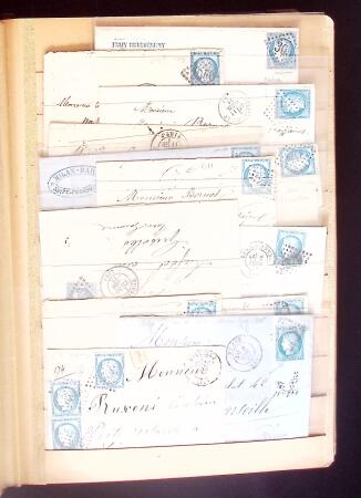 1849-1880 3 gros classeurs de lettres rangées par