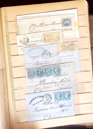 1849-1880 3 gros classeurs de lettres rangées par